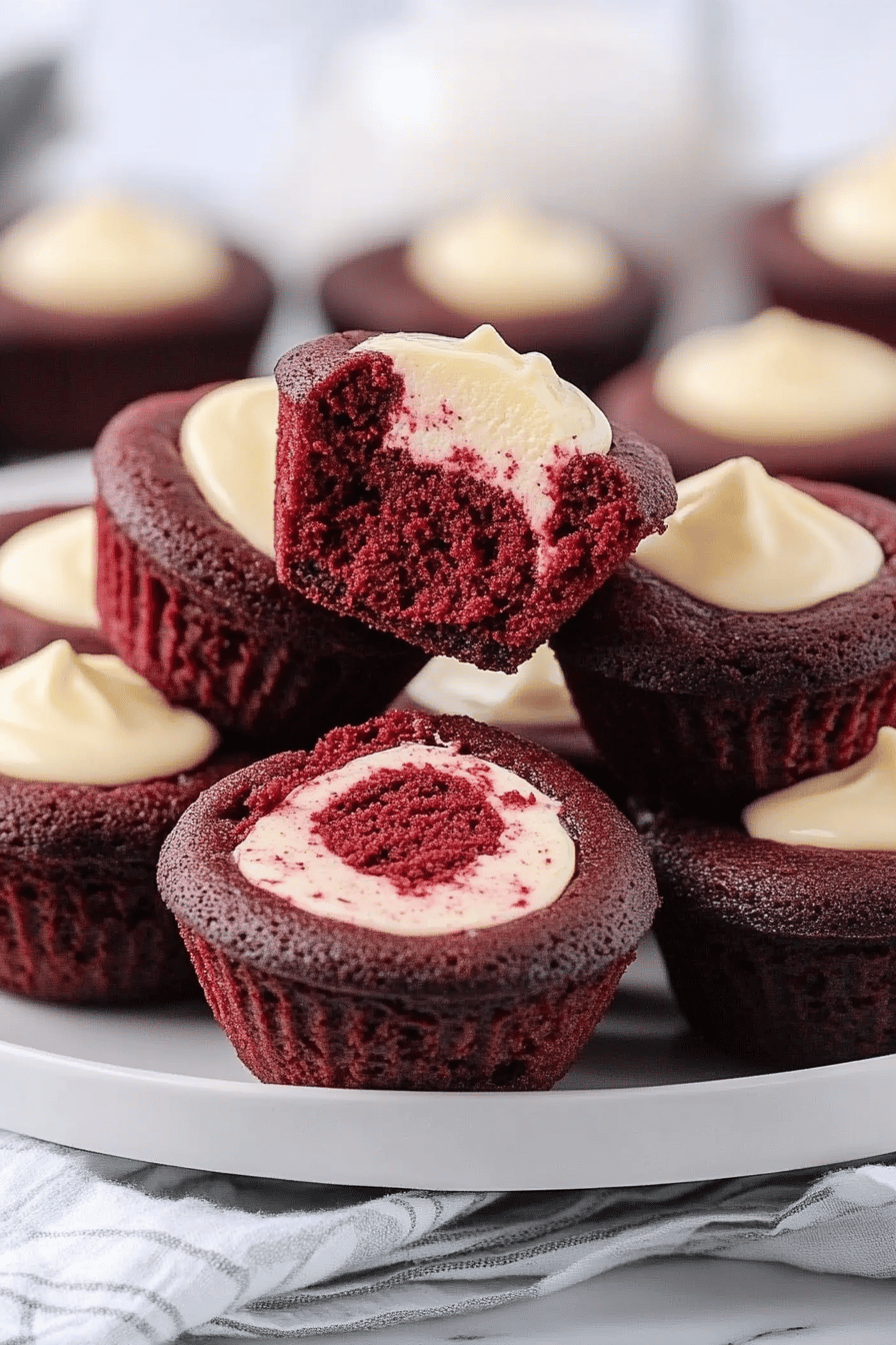 Mini Red Velvet Cheesecakes ingredients organized and measured on kitchen counter