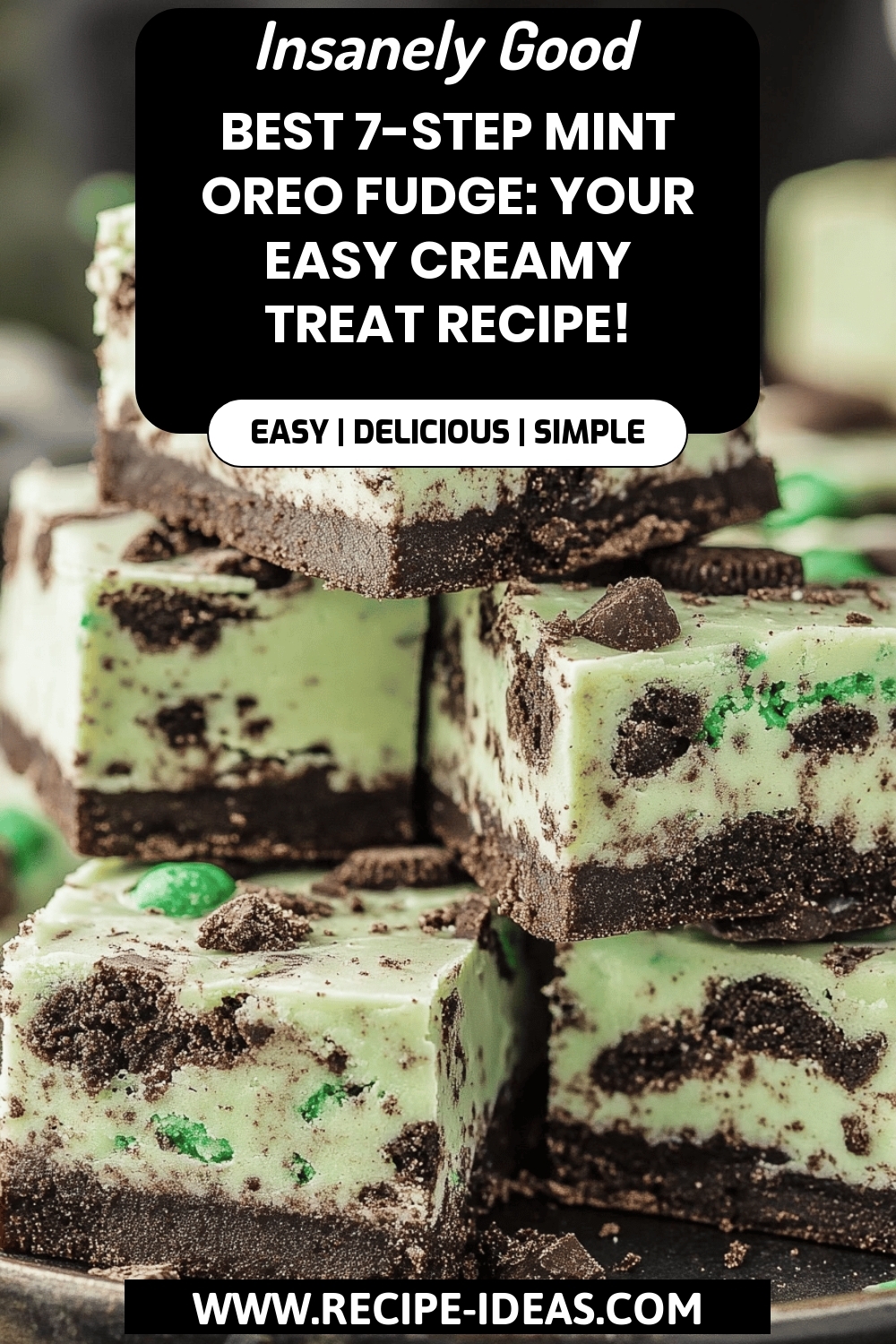 Mint Oreo Fudge Recipe final dish beautifully presented and ready to serve