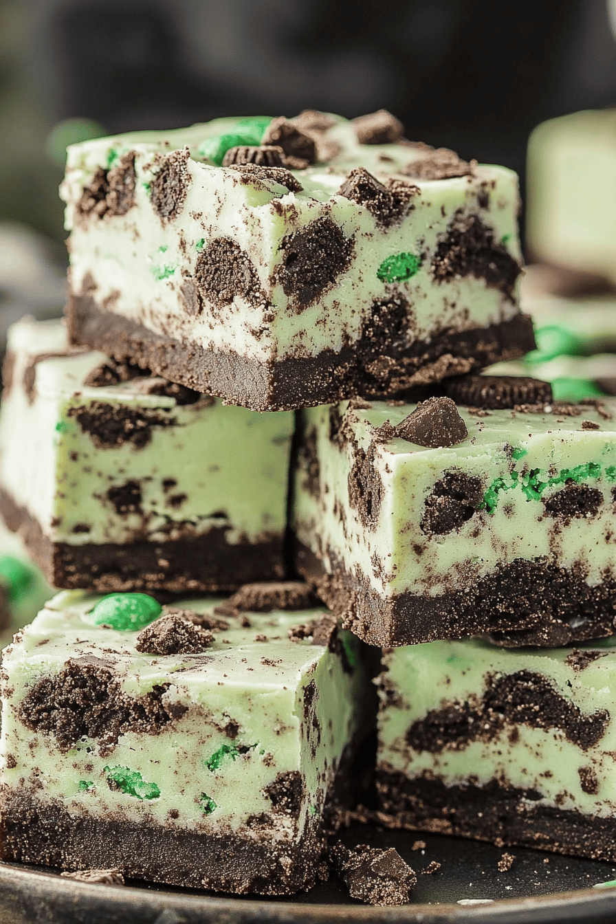 Mint Oreo Fudge Recipe slice on plate showing perfect texture and swirl pattern