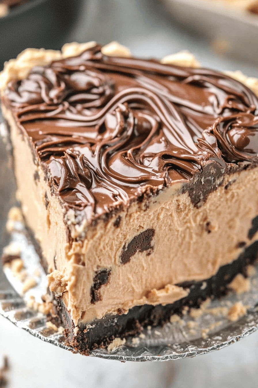 No-Bake Peanut Butter Fudge Pie final dish beautifully presented and ready to serve