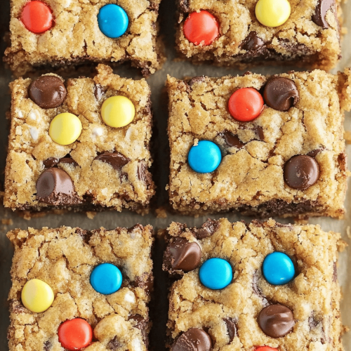 No-Flour Monster Cookie Bars
