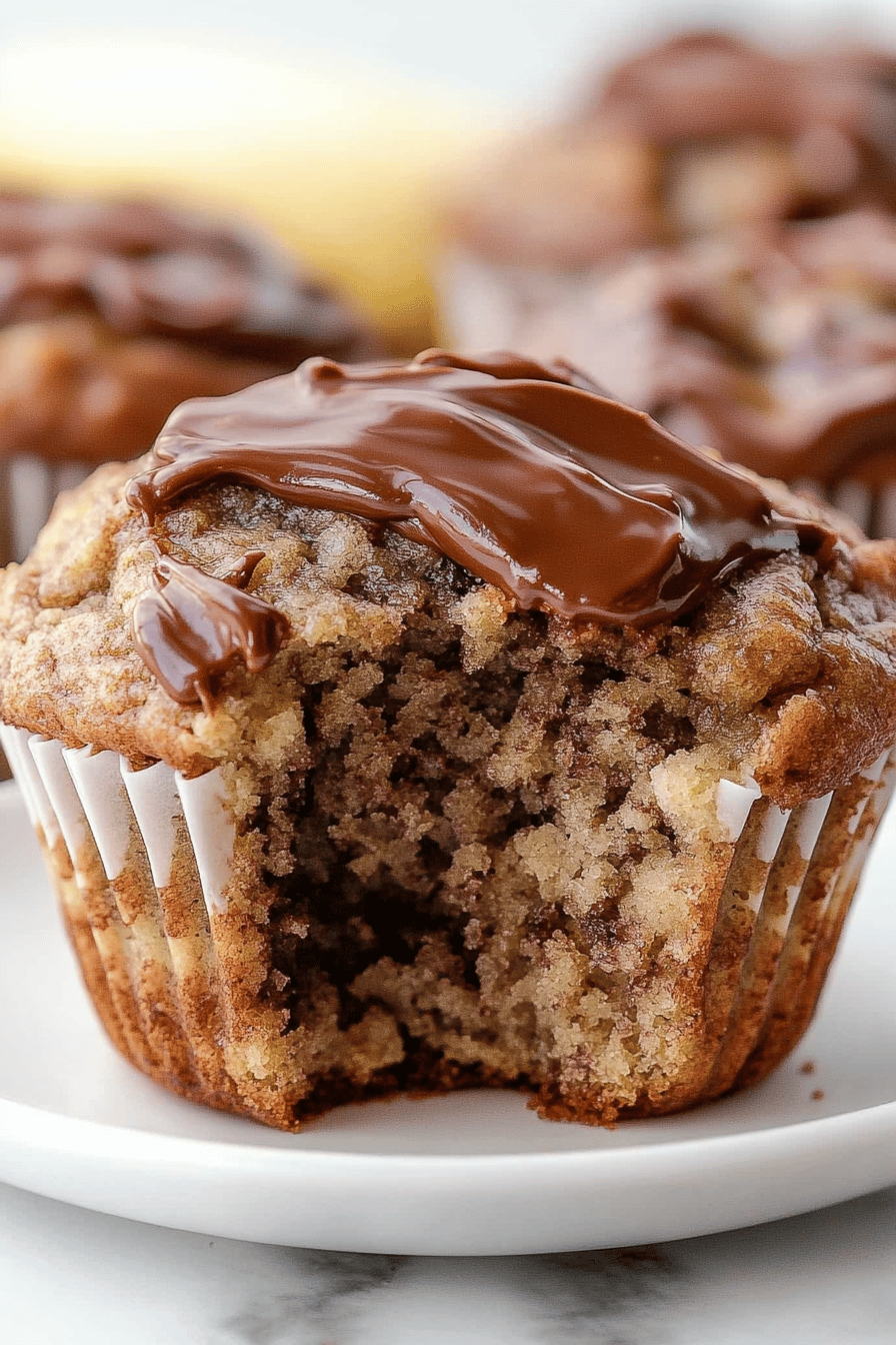 Nutella Banana Muffins ingredients organized and measured on kitchen counter