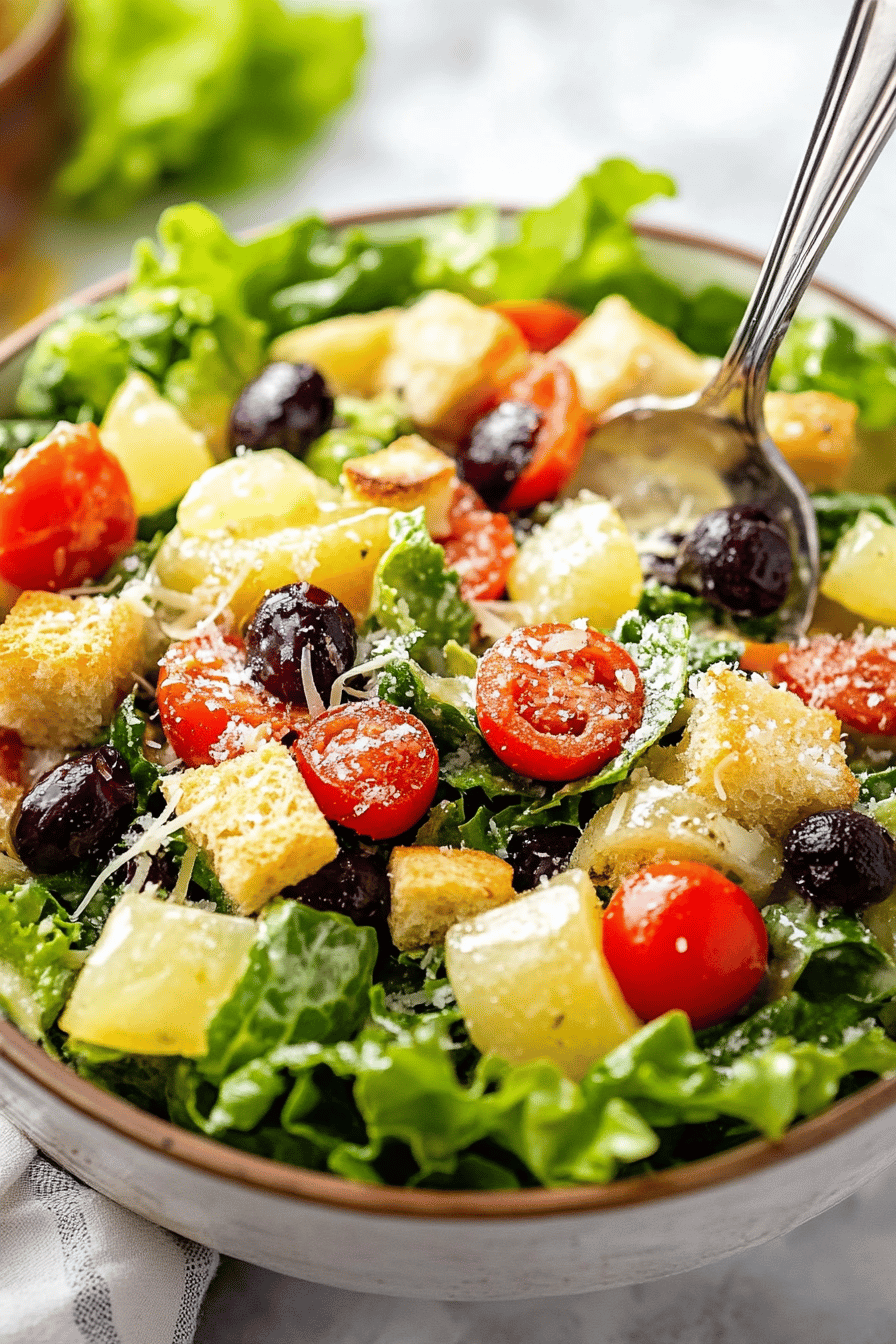 Olive Garden Salad Recipe ingredients organized and measured on kitchen counter