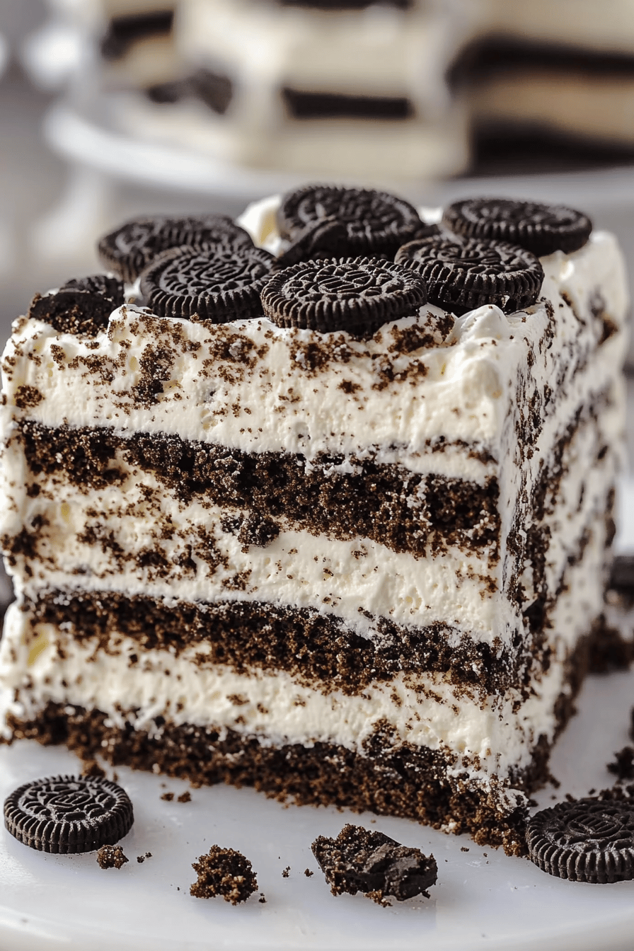 Oreo Icebox Cake ingredients organized and measured on kitchen counter