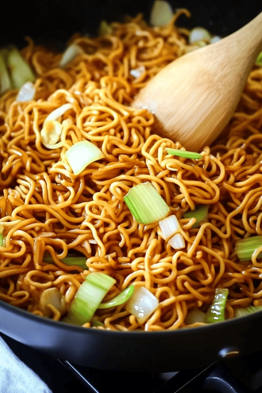 Panda Express Chow Mein Recipe ingredients organized and measured on kitchen counter