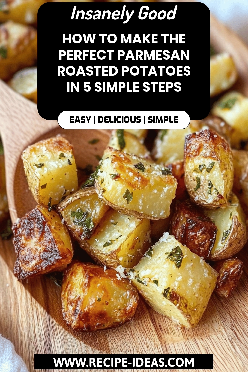 Parmesan Roasted Potatoes final dish beautifully presented and ready to serve