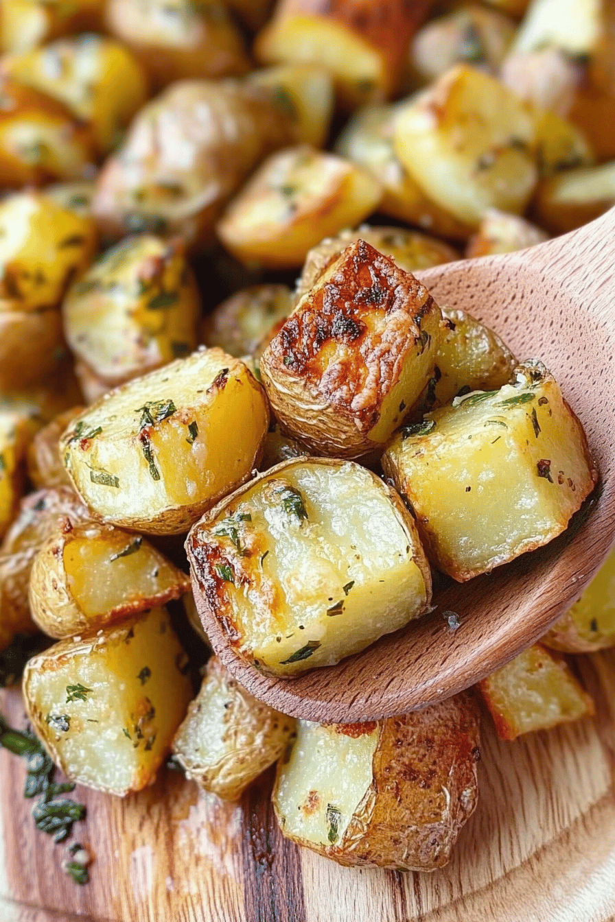 Parmesan Roasted Potatoes ingredients organized and measured on kitchen counter