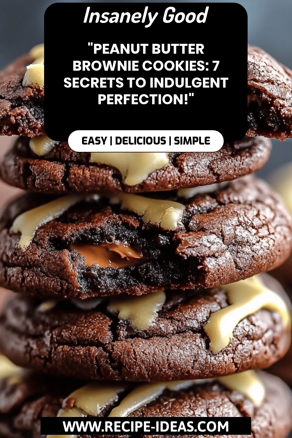 Peanut Butter Brownie Cookies final dish beautifully presented and ready to serve