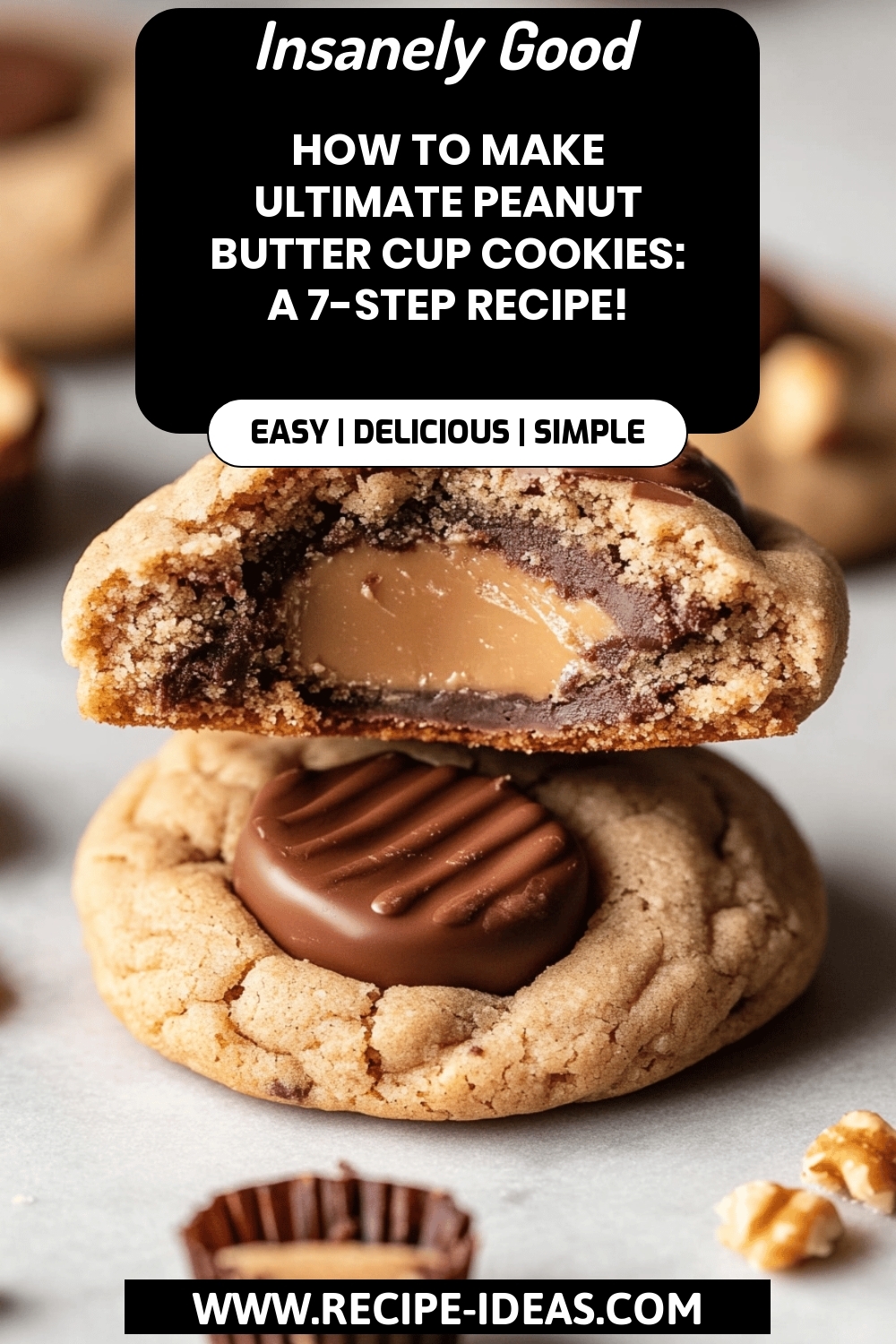Peanut Butter Cup Cookies final dish beautifully presented and ready to serve