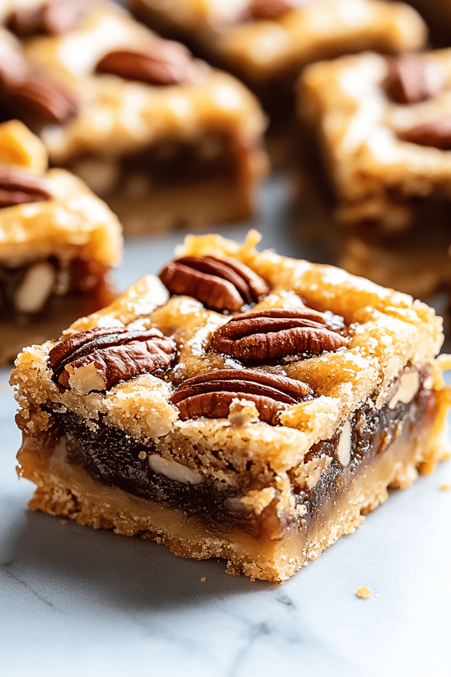 Pecan Pie Bars ingredients organized and measured on kitchen counter