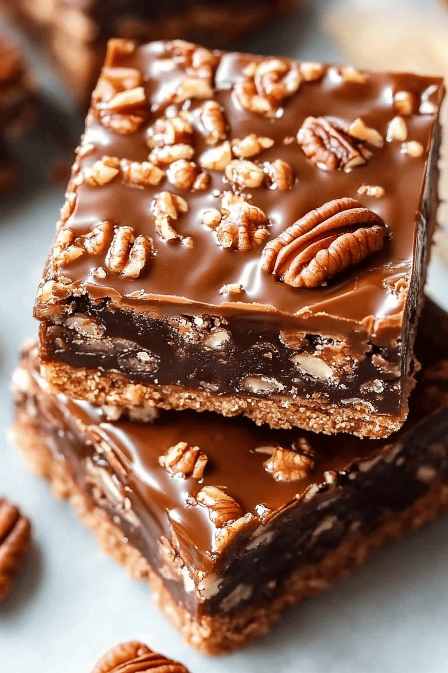 Pecan Turtle Bars ingredients organized and measured on kitchen counter