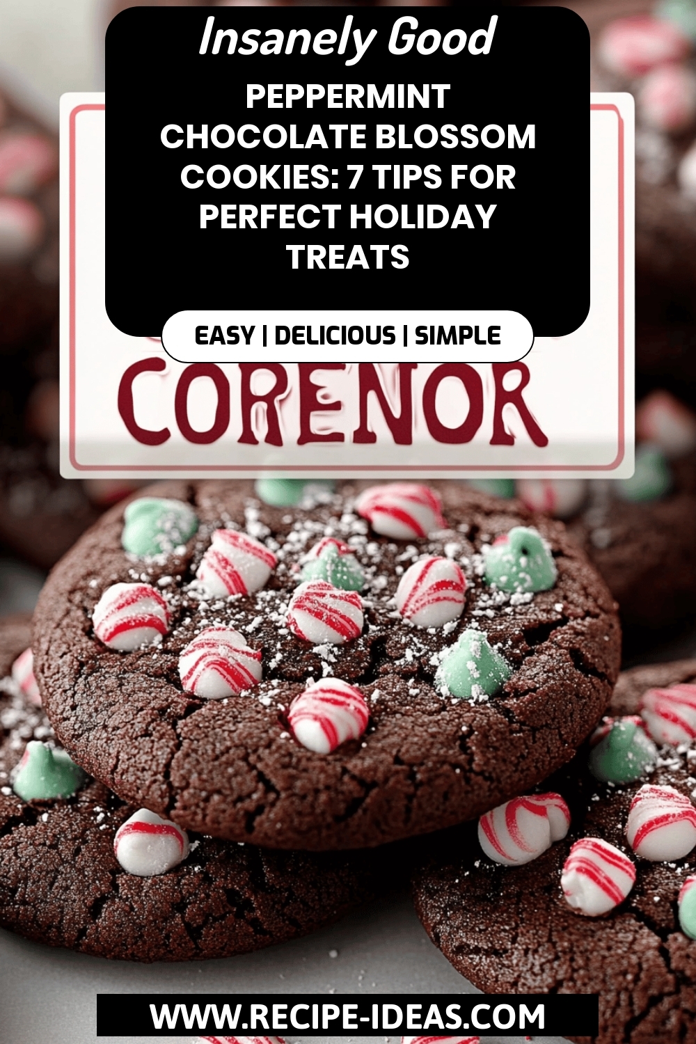 Peppermint Chocolate Cookies final dish beautifully presented and ready to serve