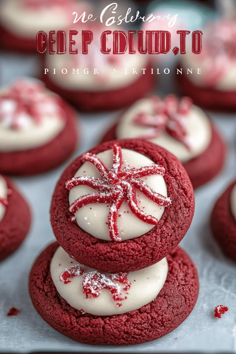 Peppermint Red Velvet Cookies slice on plate showing perfect texture and swirl pattern