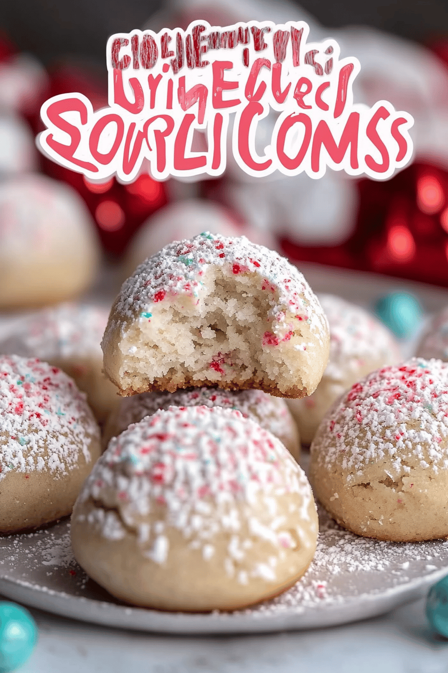Peppermint Snowball Cookies