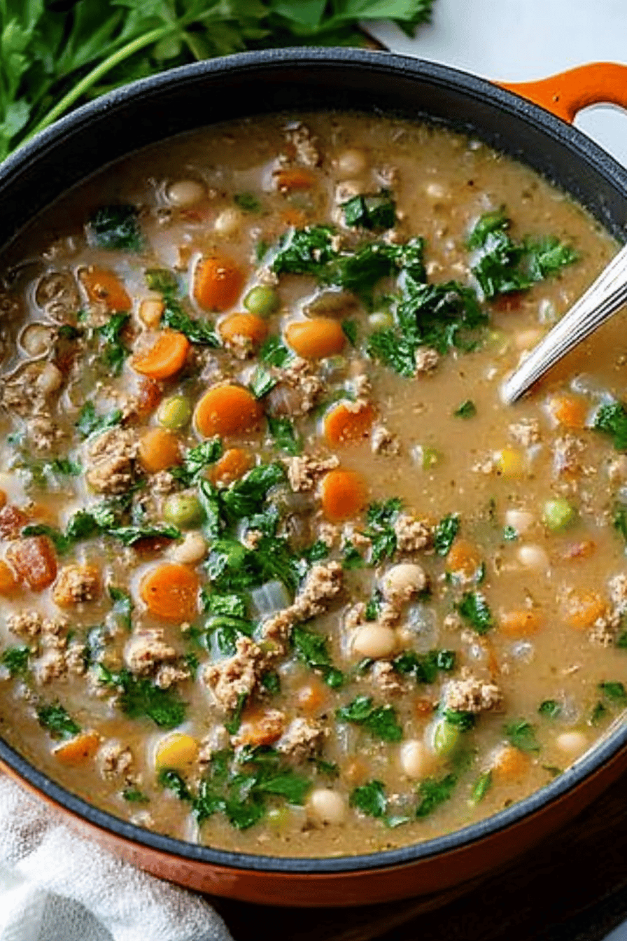 Pinto Bean Soup Recipe slice on plate showing perfect texture and swirl pattern