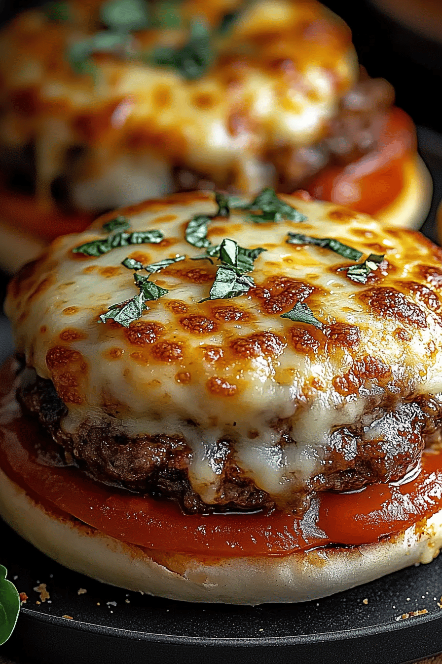 Pizza Burgers Recipe slice on plate showing perfect texture and swirl pattern