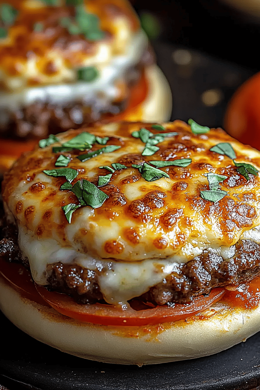 Pizza Burgers Recipe final dish beautifully presented and ready to serve