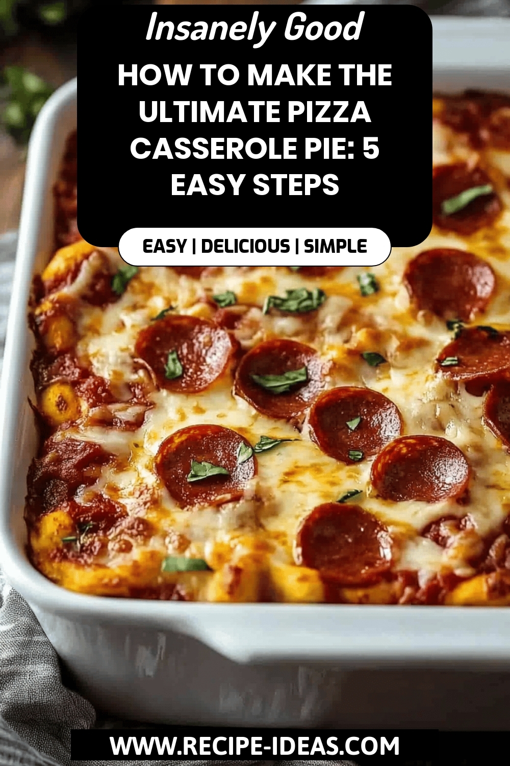 Pizza Casserole Recipe final dish beautifully presented and ready to serve