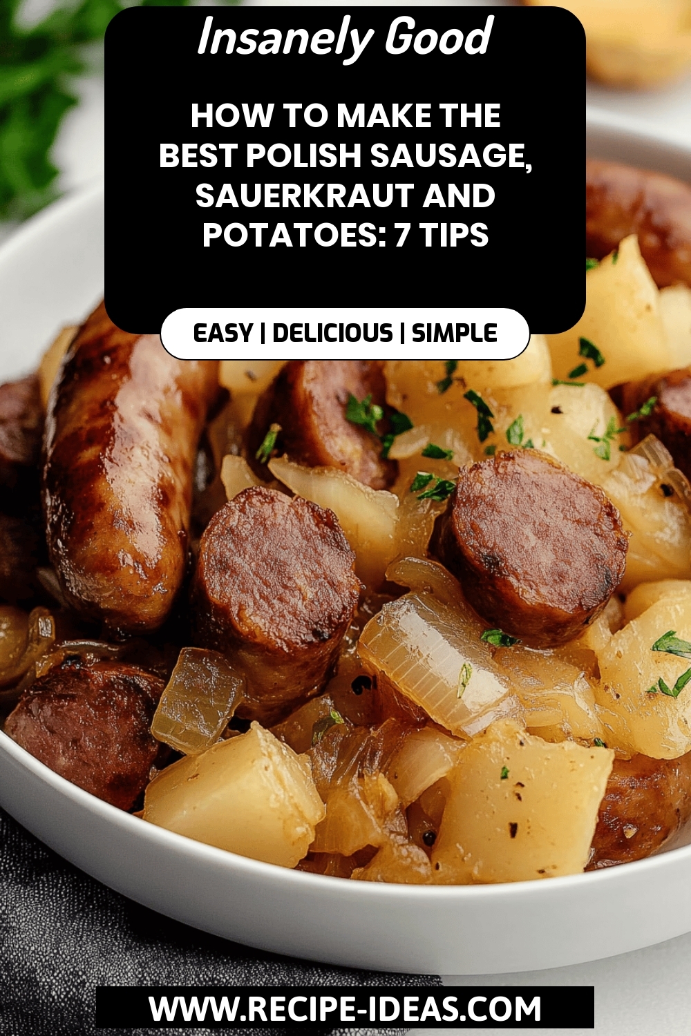 Polish Sausage Recipe final dish beautifully presented and ready to serve
