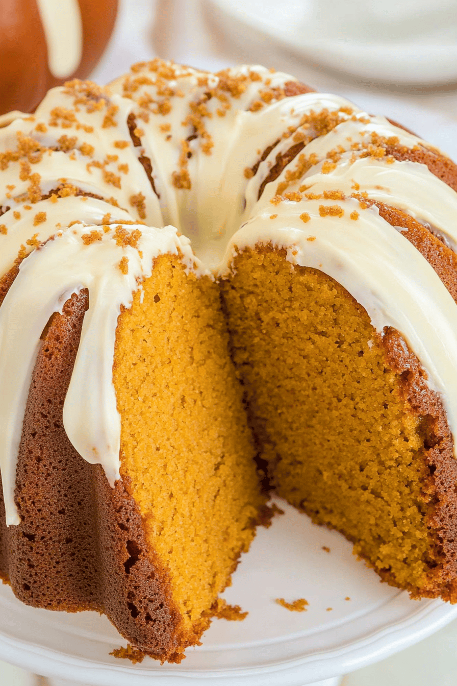 Pumpkin Spice Bundt Cake ingredients organized and measured on kitchen counter