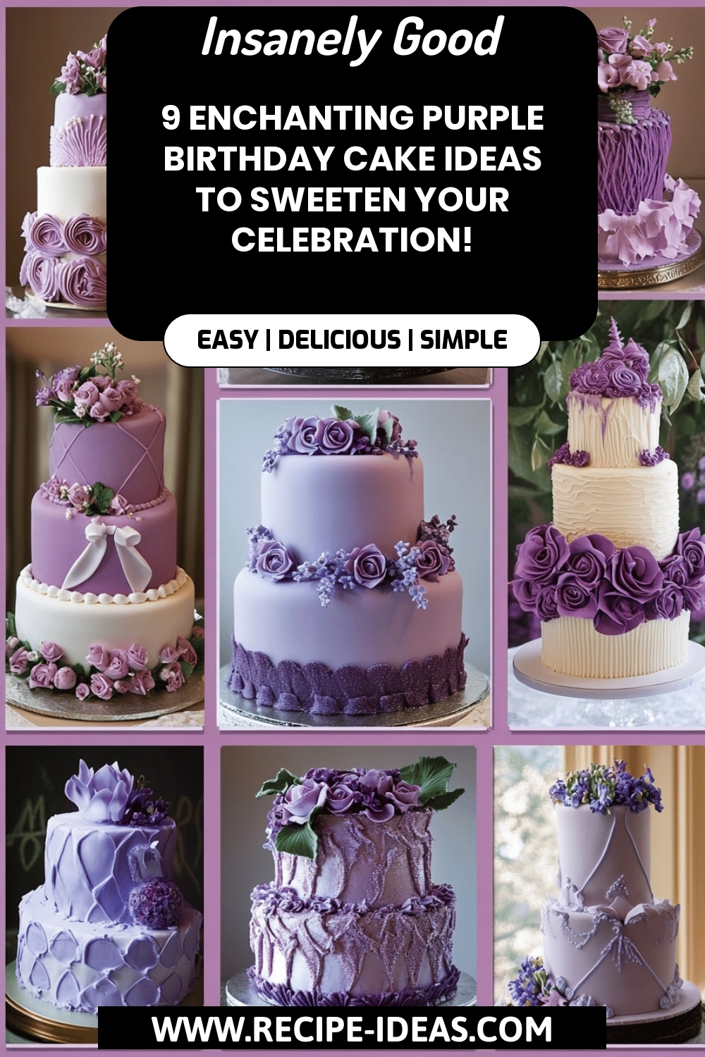 Purple Birthday Cake Ideas final dish beautifully presented and ready to serve