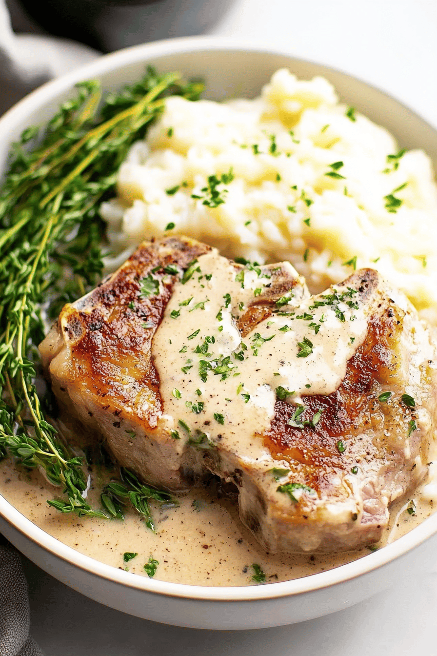 Ranch Pork Chops ingredients organized and measured on kitchen counter