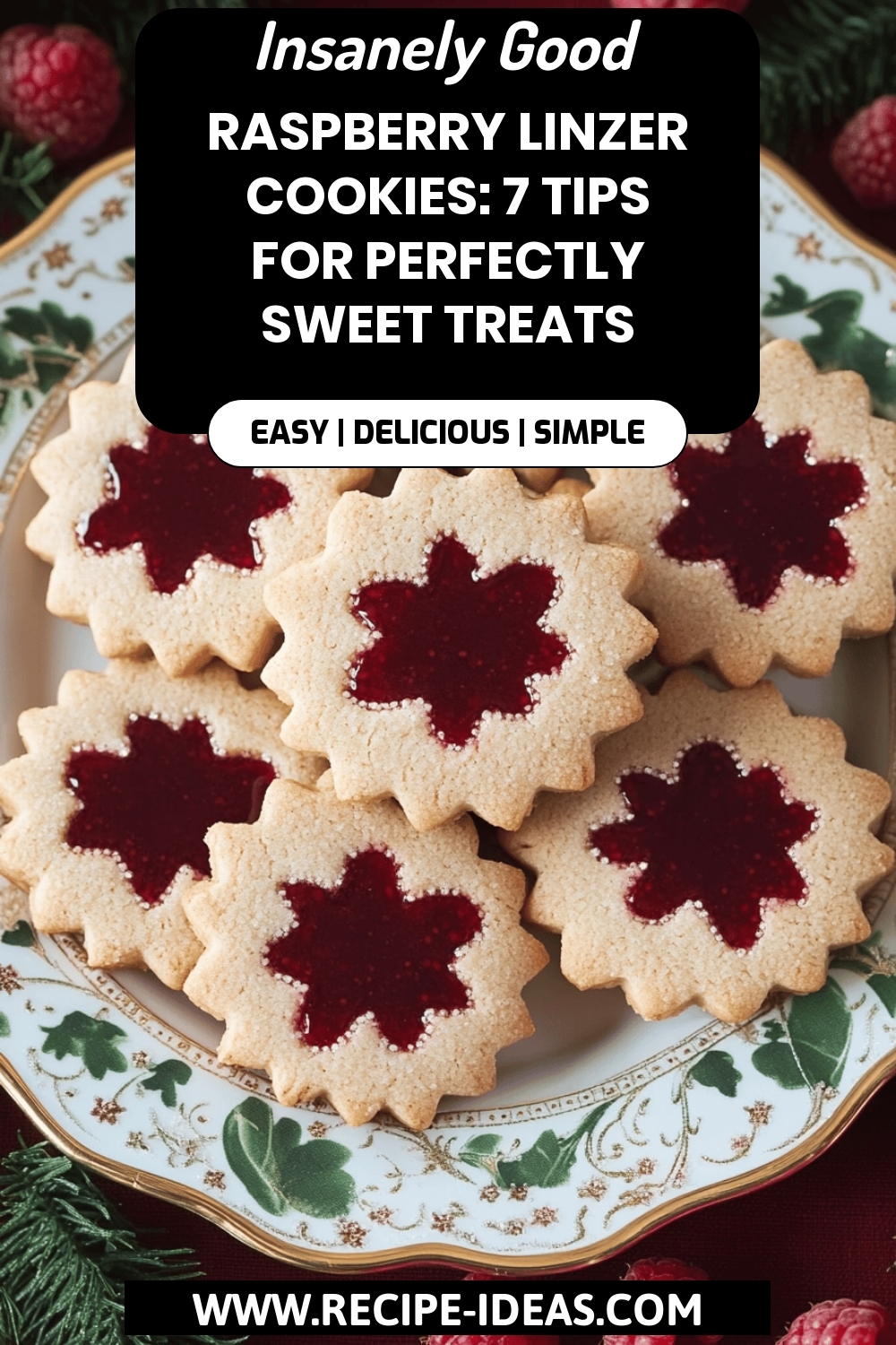 Raspberry Linzer Cookies final dish beautifully presented and ready to serve