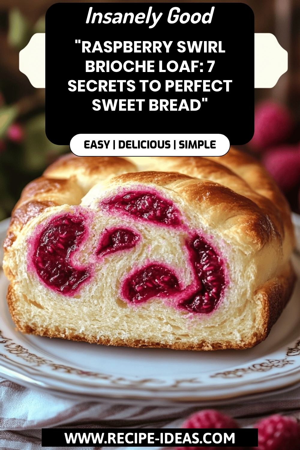 Raspberry Swirl Brioche final dish beautifully presented and ready to serve