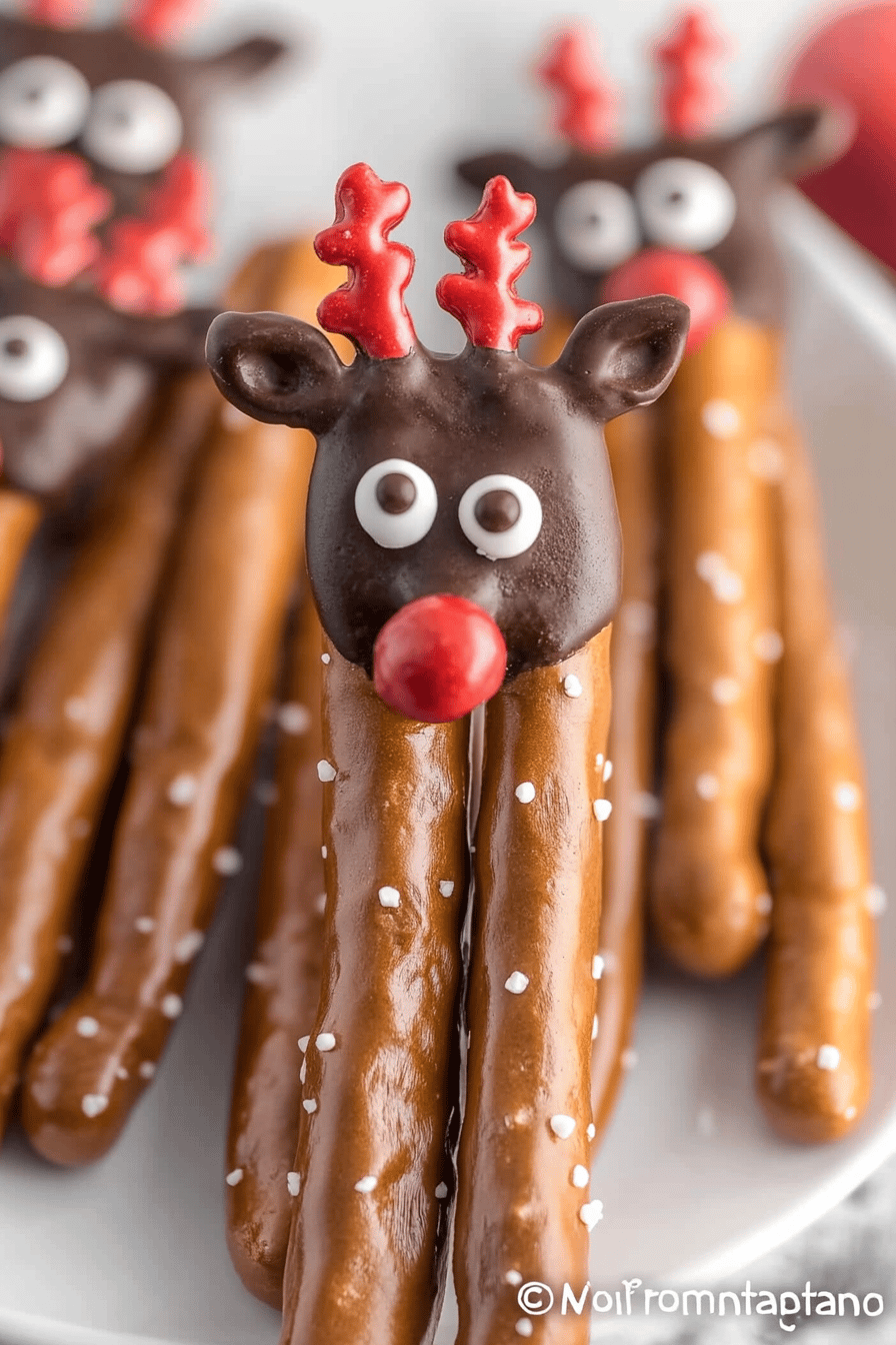 Reindeer Pretzel Rods slice on plate showing perfect texture and swirl pattern