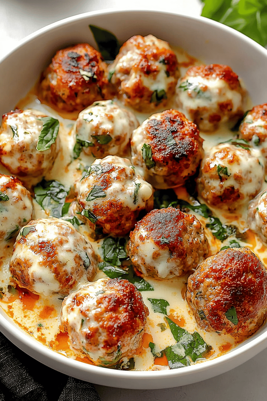 Ricotta Meatballs slice on plate showing perfect texture and swirl pattern