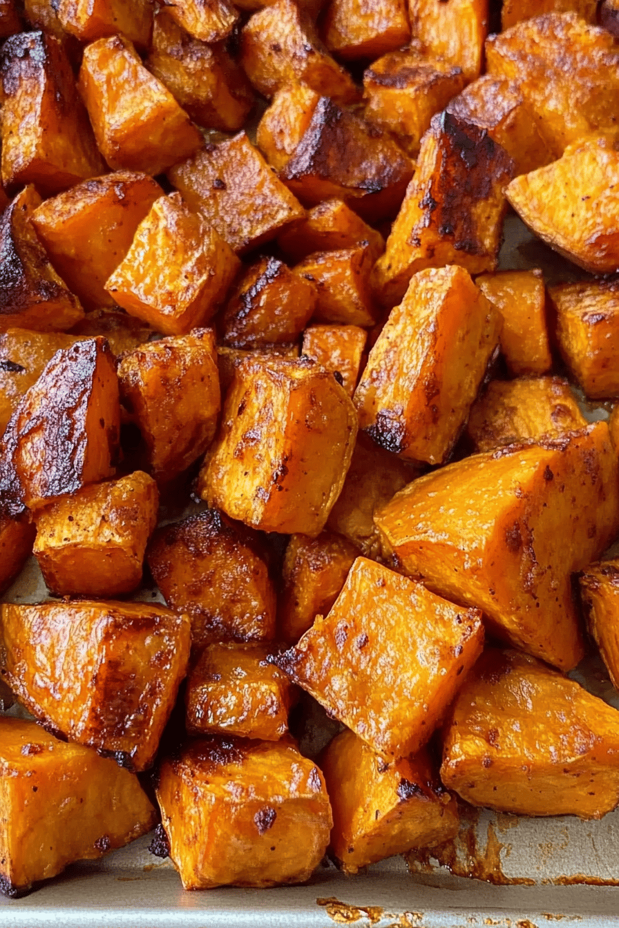 Roasted Sweet Potatoes ingredients organized and measured on kitchen counter