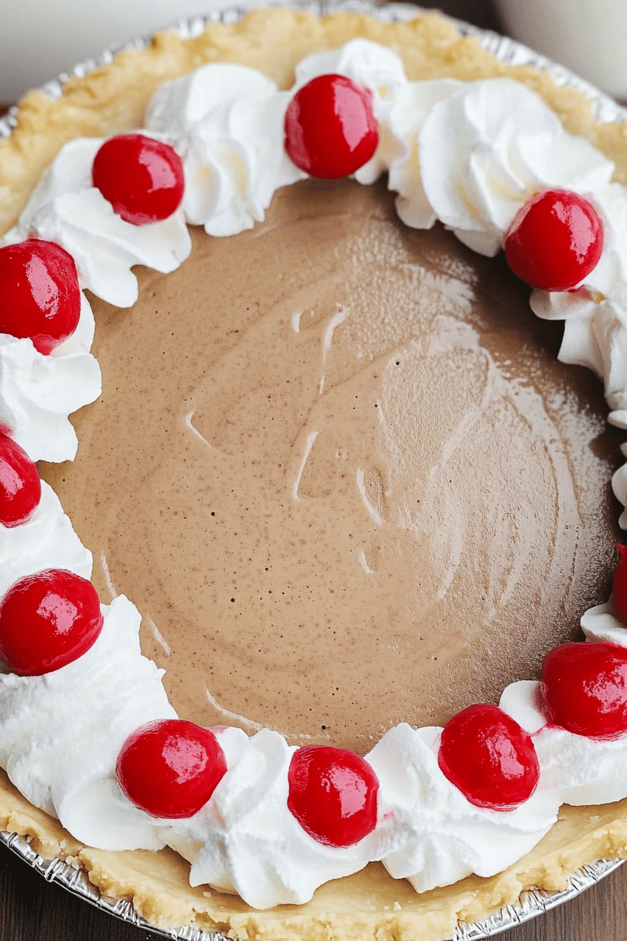 Root Beer Float Pie slice on plate showing perfect texture and swirl pattern