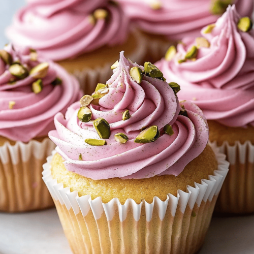 Rose Pistachio Cupcakes