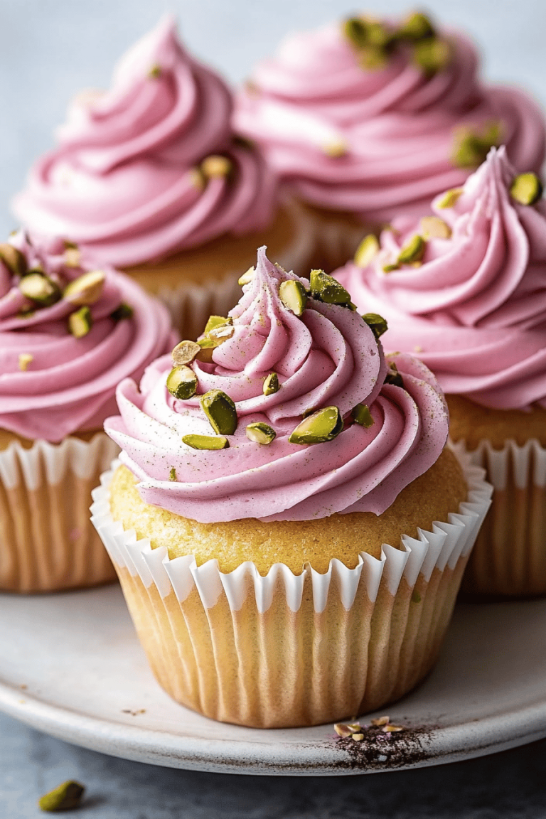 Rose Pistachio Cupcakes