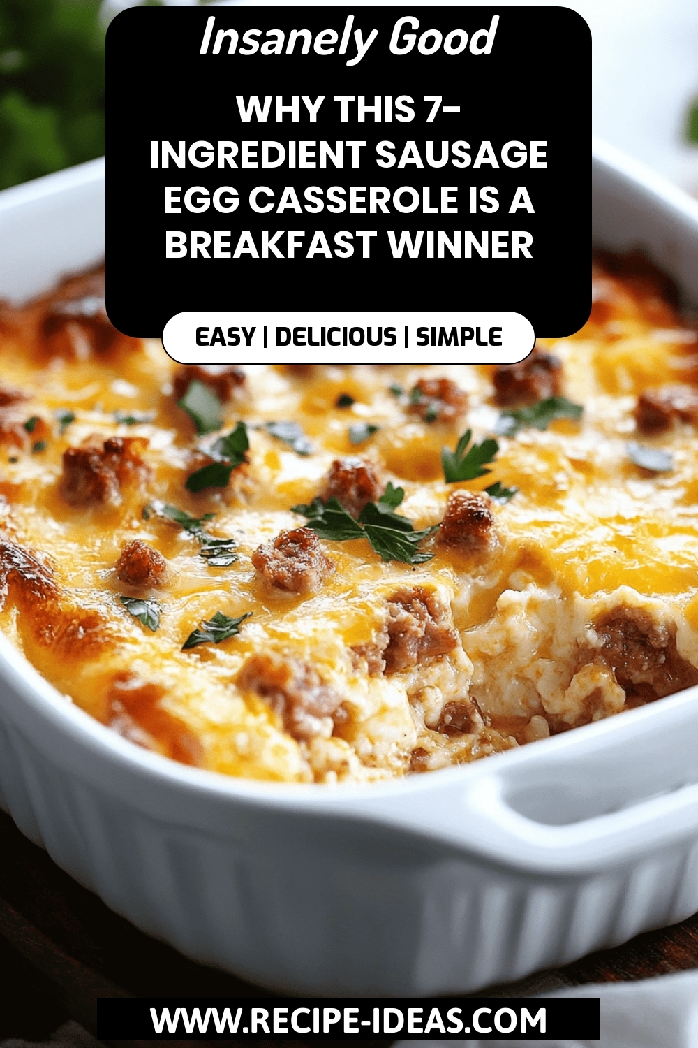 Sausage Egg Casserole final dish beautifully presented and ready to serve