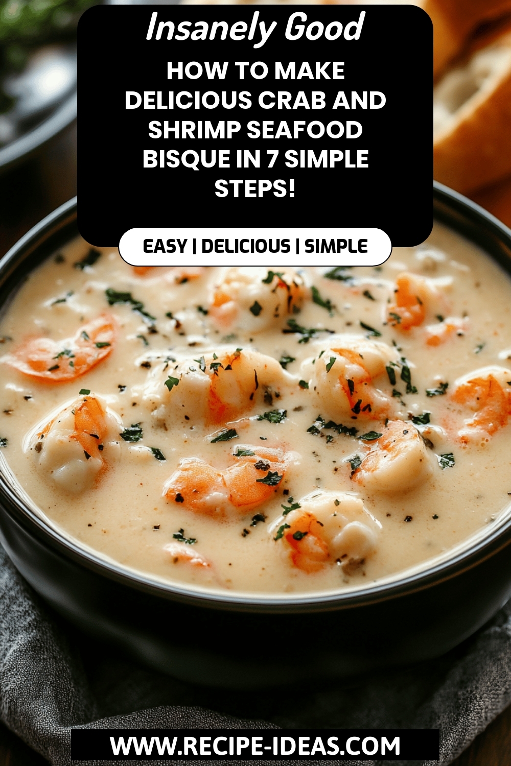 Seafood Bisque Recipe final dish beautifully presented and ready to serve