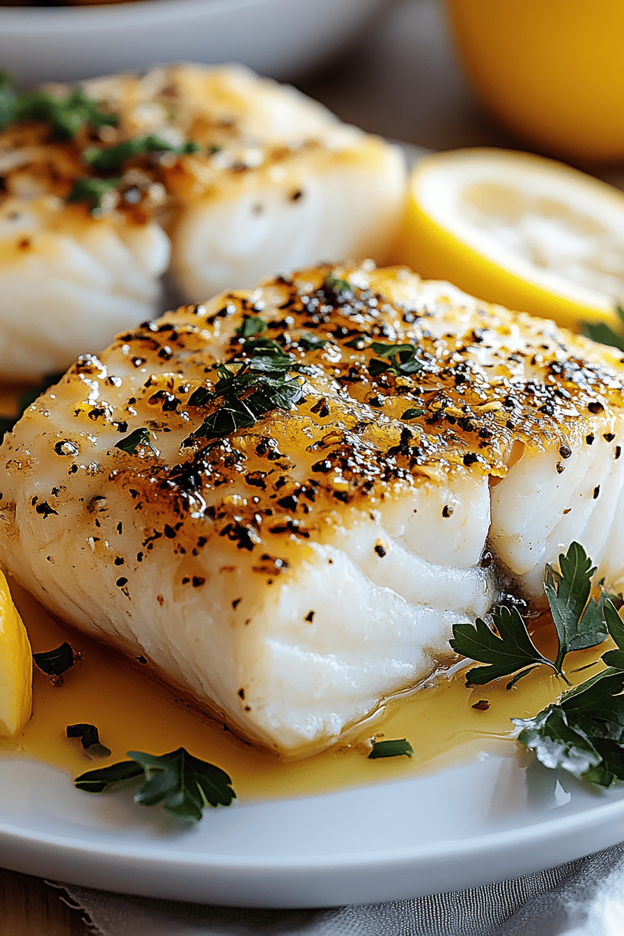 Seared Cod Recipe final dish beautifully presented and ready to serve