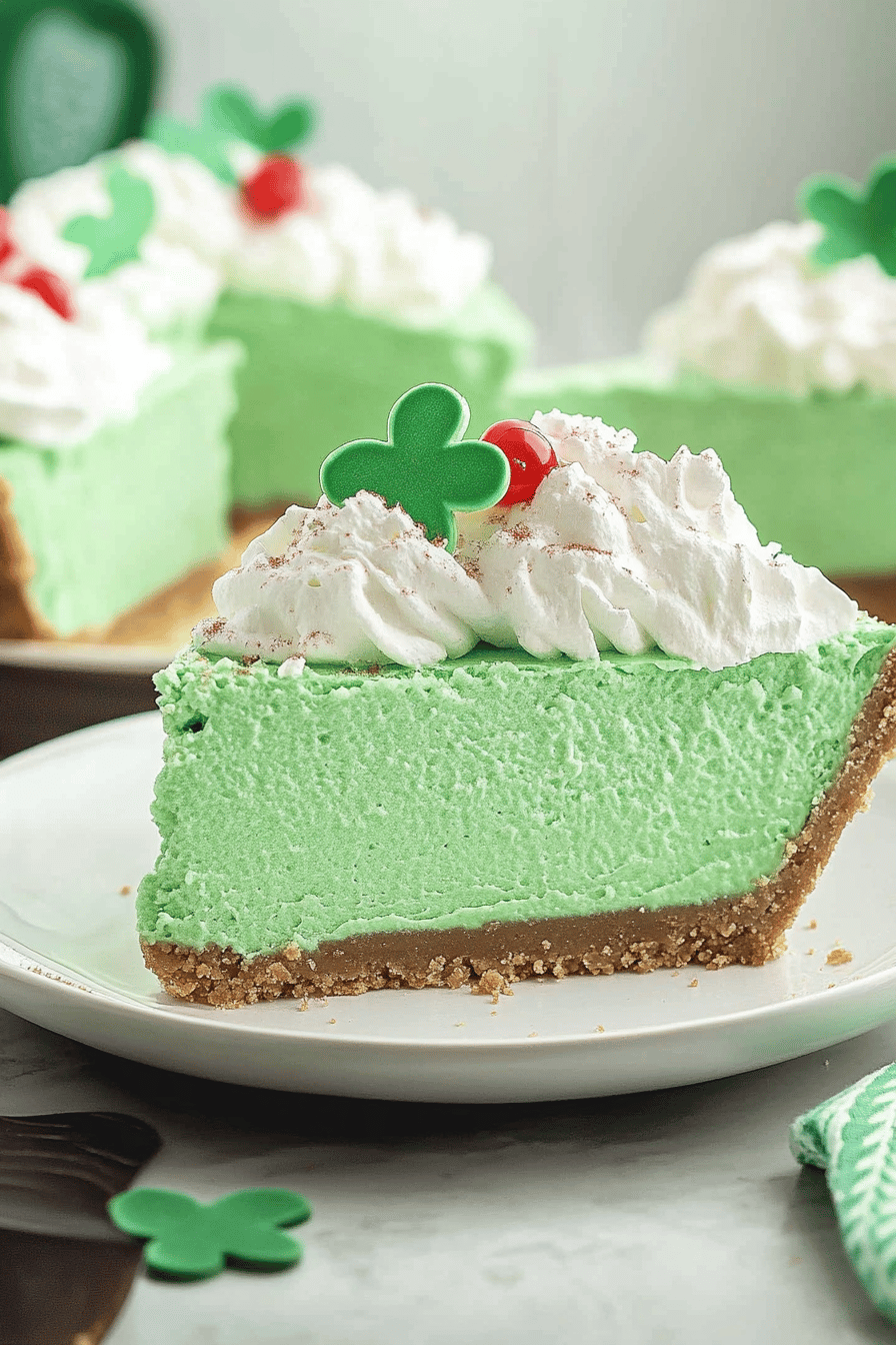 Shamrock Shake Pie Recipe final dish beautifully presented and ready to serve