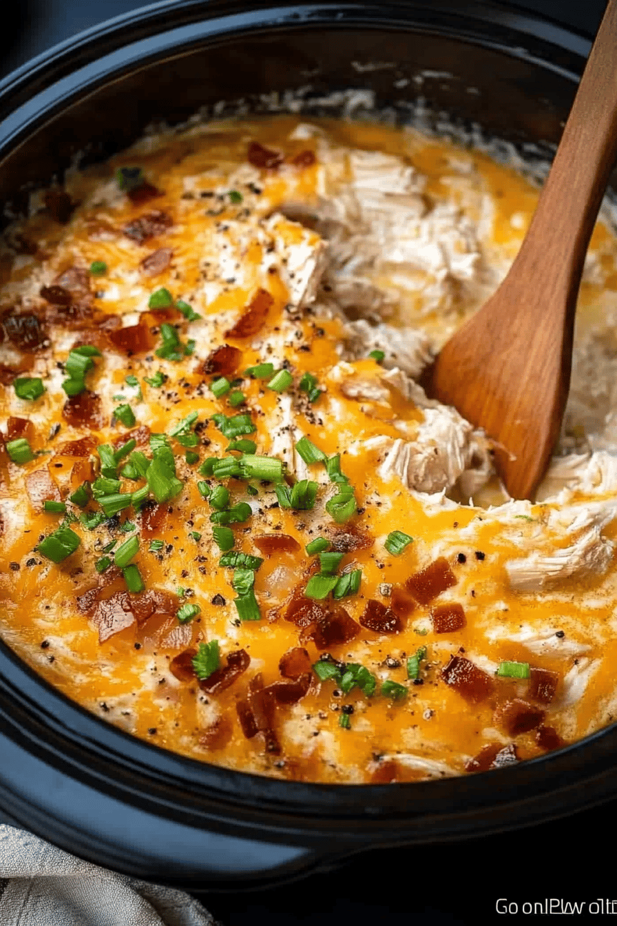 Slow Cooker Crack Chicken final dish beautifully presented and ready to serve