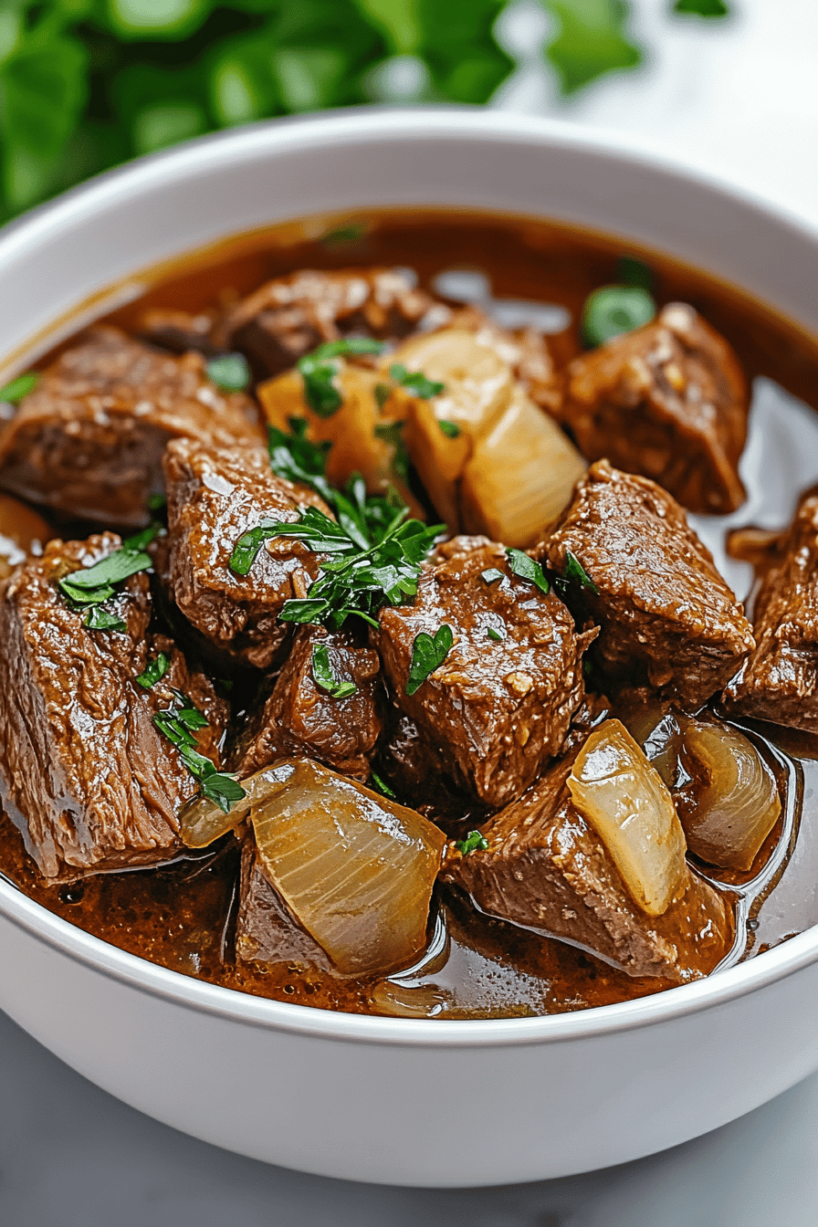 Slow Cooker Steak Soup ingredients organized and measured on kitchen counter