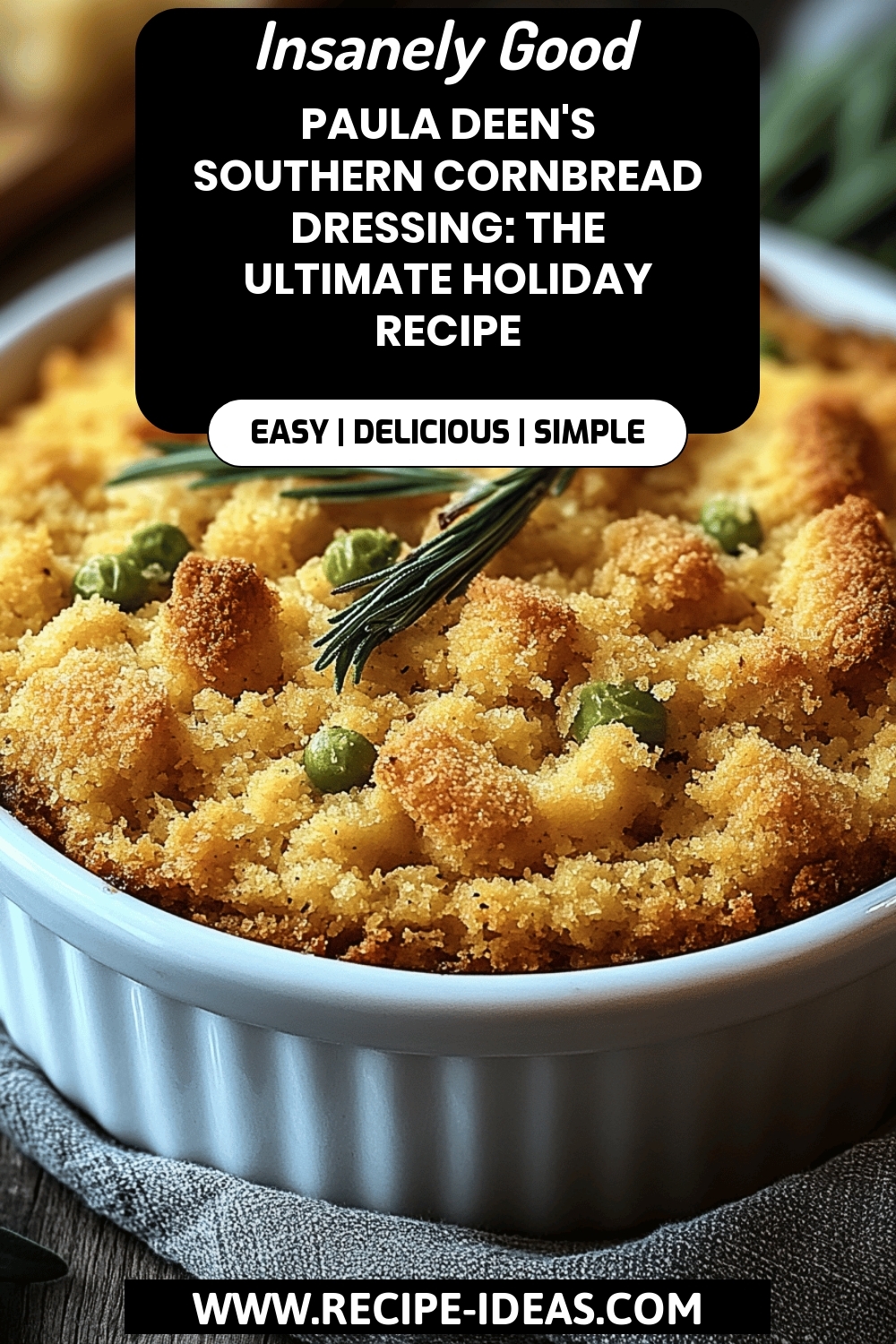 Southern Cornbread Dressing final dish beautifully presented and ready to serve