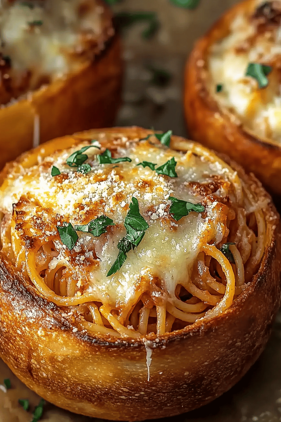 Spaghetti Garlic Bread Bowls ingredients organized and measured on kitchen counter
