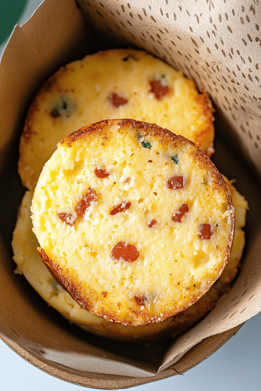 Starbucks Egg Bites Recipe slice on plate showing perfect texture and swirl pattern