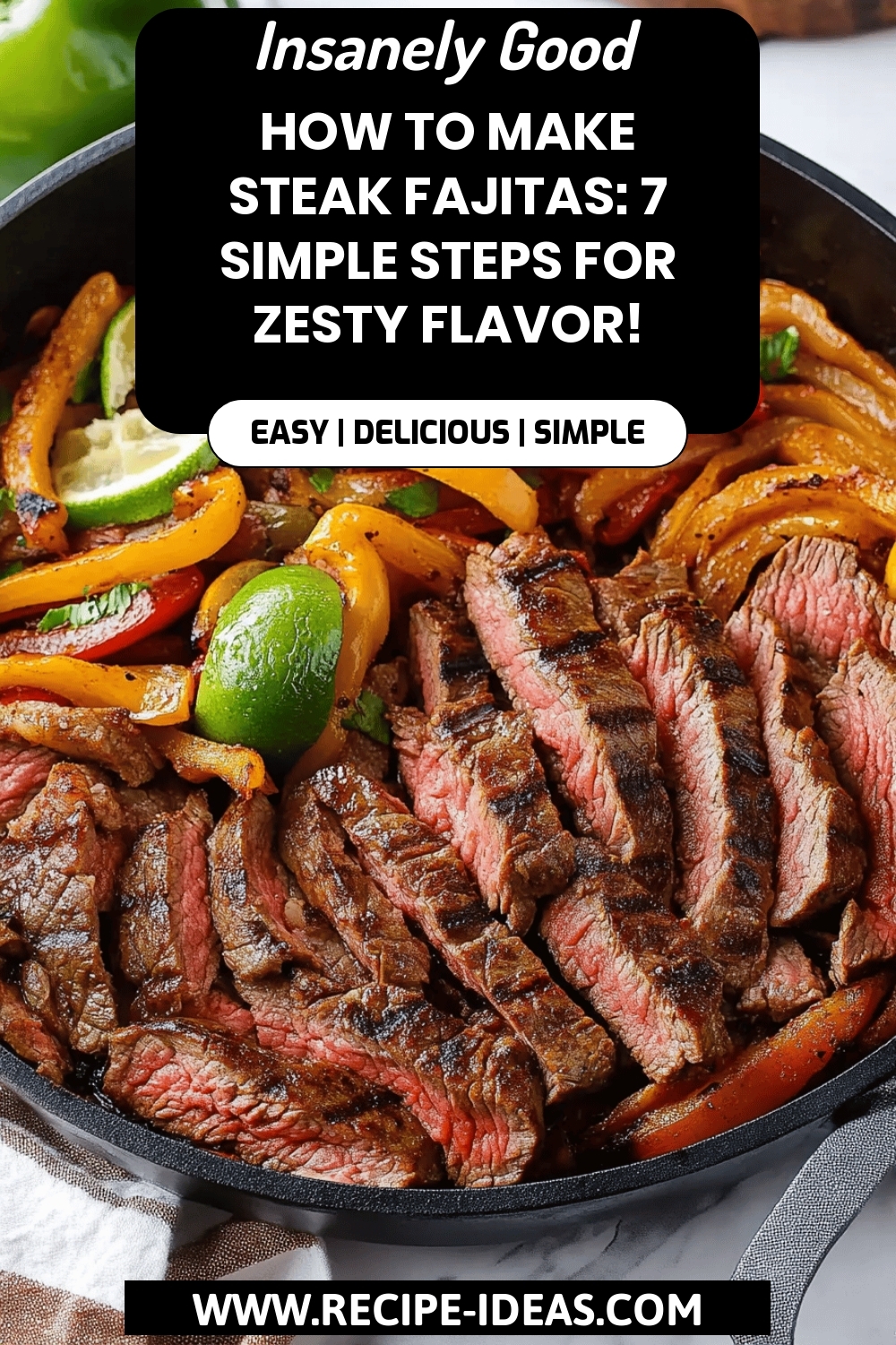 Steak Fajitas Recipe final dish beautifully presented and ready to serve