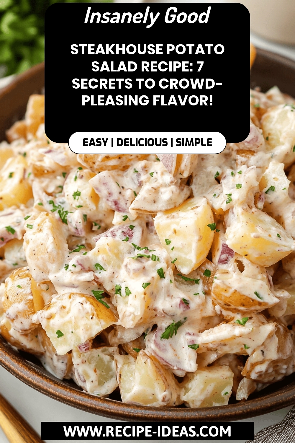 Steakhouse Potato Salad Recipe final dish beautifully presented and ready to serve