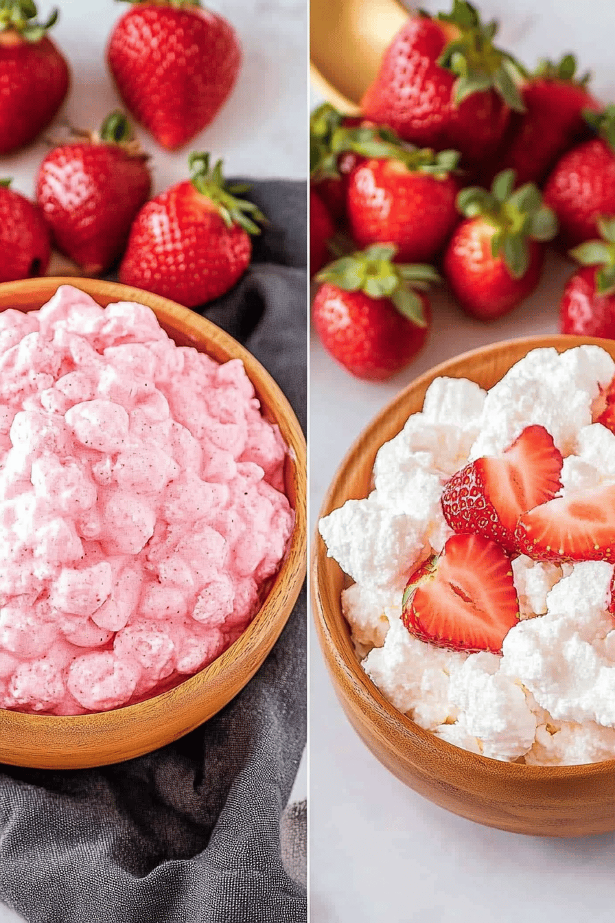 Strawberry Fluff Salad Recipe final dish beautifully presented and ready to serve