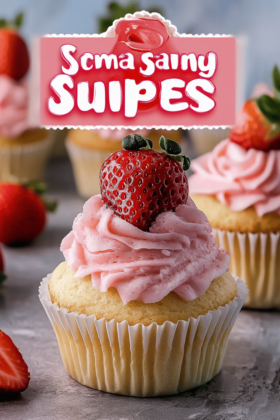 Strawberry Surprise Cupcakes ingredients organized and measured on kitchen counter