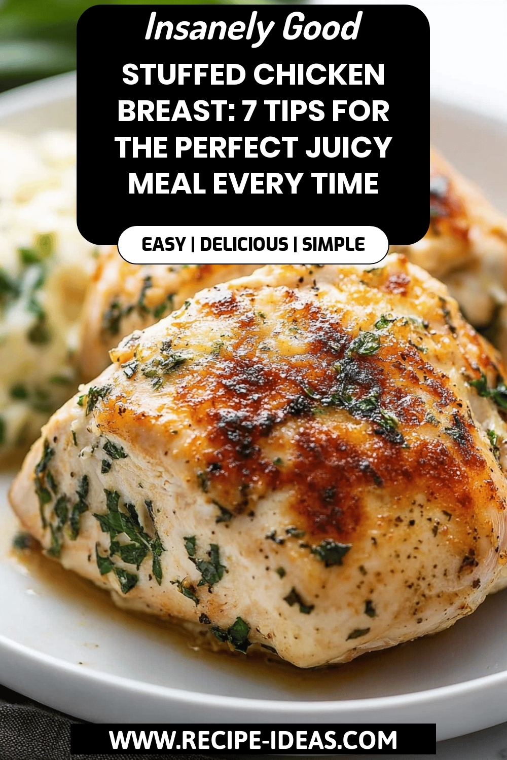Stuffed Chicken Breast Recipes final dish beautifully presented and ready to serve