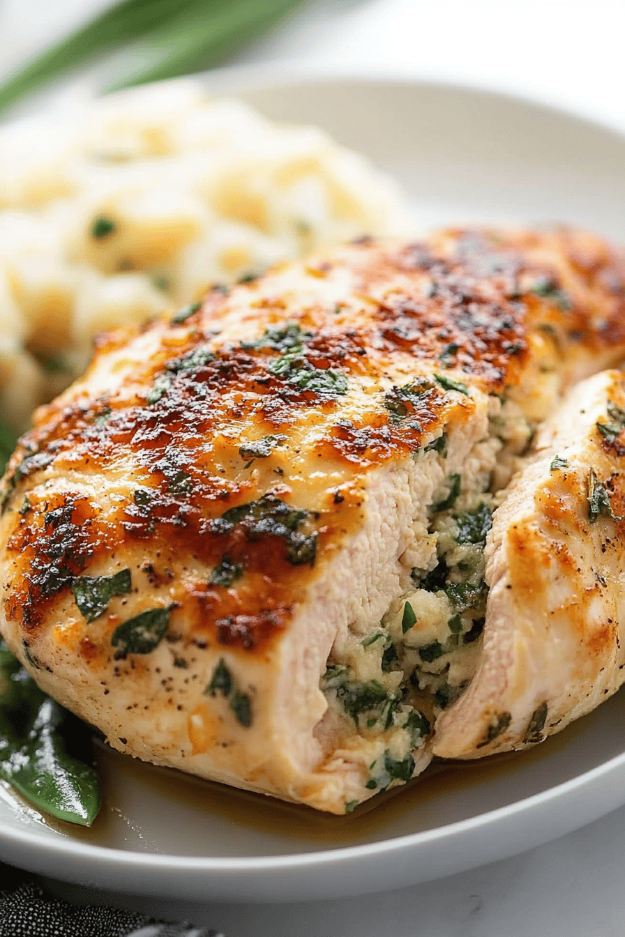 Stuffed Chicken Breast Recipes ingredients organized and measured on kitchen counter