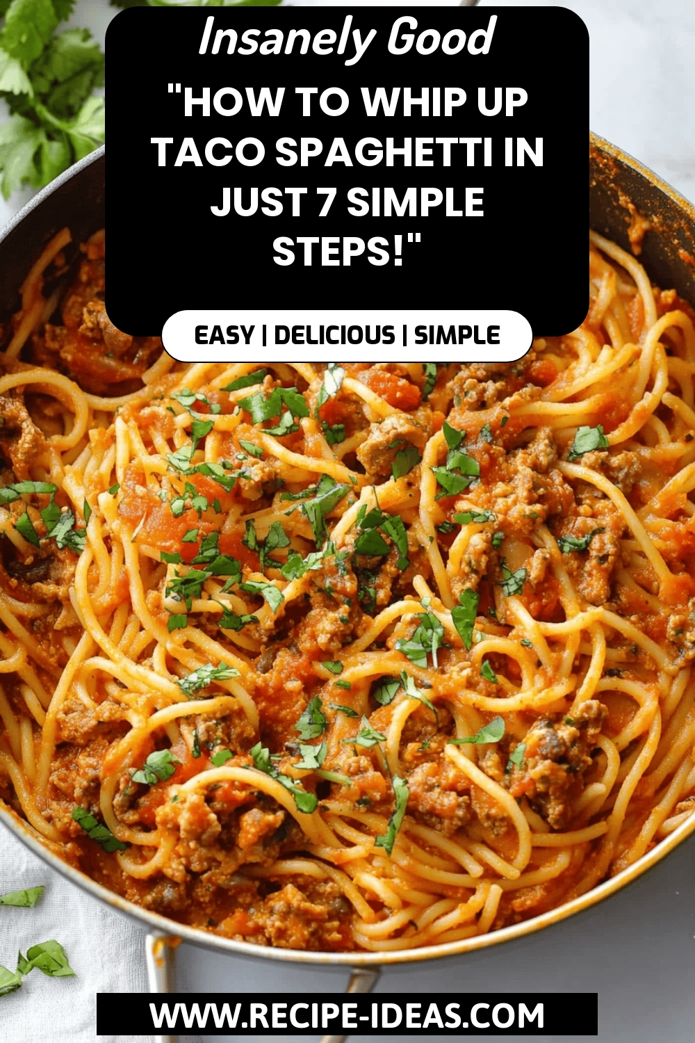 Taco Spaghetti Recipe final dish beautifully presented and ready to serve
